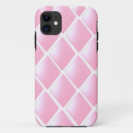 Roze Gequilte Diamant Patroon Case-Mate iPhone Case (Achterkant)
