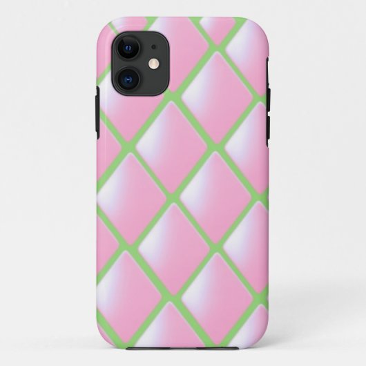 Roze Gequilte Diamant Patroon Case-Mate iPhone Case (Achterkant)