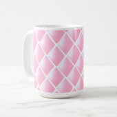 Roze Gequilte Diamant Patroon Koffiemok (Voorkant links)