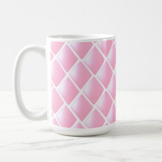 Roze Gequilte Diamant Patroon Koffiemok (Links)