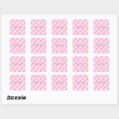 Roze Gequilte Diamant Patroon Vierkante Sticker (Vel)