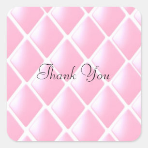 Roze Gequilte Diamant Patroon Vierkante Sticker