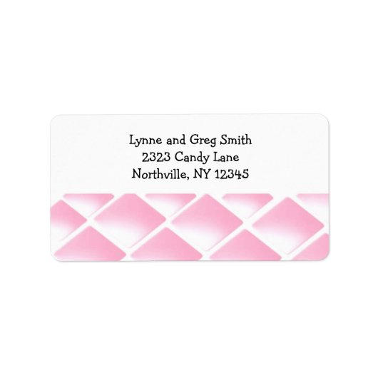 Roze Gequilte Diamanten Etiket (Voorkant)