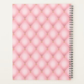 Roze Gequilteerde Patroon Monogram Luxe Planner (Achterkant)