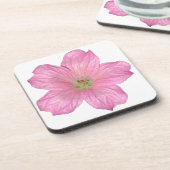 Roze Geranium Bier Onderzetter (Linkerzijde)