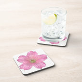 Roze Geranium Bier Onderzetter (Rechterzijde)