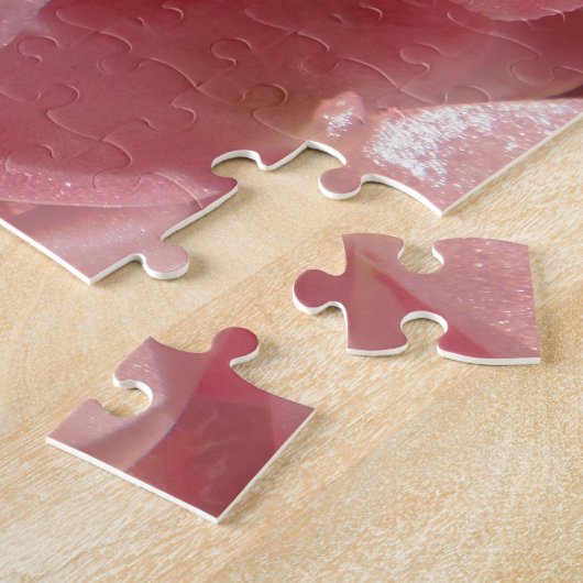 Roze geranium: bijna stevig lichtroze legpuzzel (Zijkant)