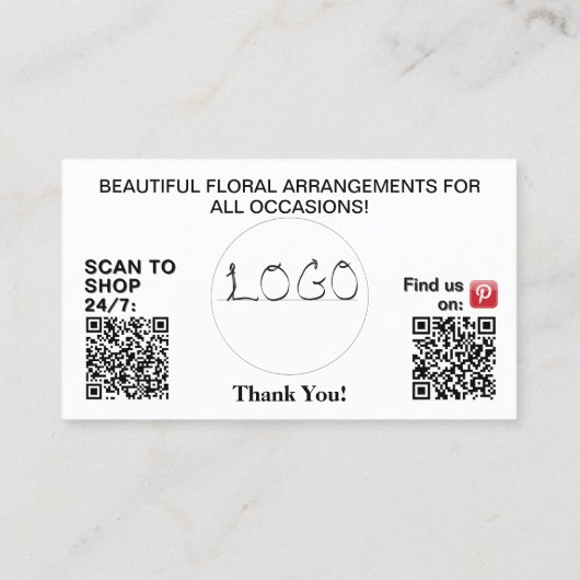 Roze Geranium Business Logo QR Code 3.5 x 2.0 Visitekaartje (Achterkant)