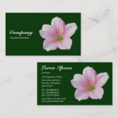 Roze geranium - Donkergroen Visitekaartje (Voorkant / Achterkant)