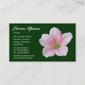 Roze geranium - Donkergroen Visitekaartje (Achterkant)