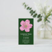 Roze geranium - Donkergroen Visitekaartje (Staand voorkant)