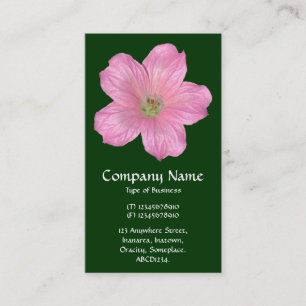 Roze geranium - Donkergroen Visitekaartje