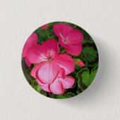 Roze Geranium Foto Button (Voorkant)