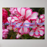 Roze  Geranium Garden Flowers Love Poster
