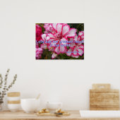 Roze  Geranium Garden Flowers Love Poster (Keuken)