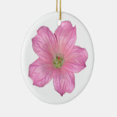 Roze Geranium Keramisch Ornament (Rechts)