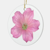Roze Geranium Keramisch Ornament (Links)