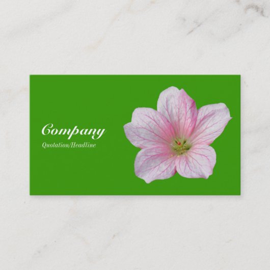 Roze geranium - Leaf Green Visitekaartje (Voorkant)