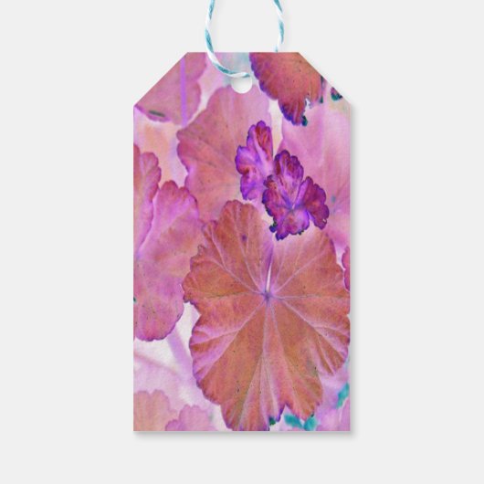 Roze Geranium Leaves Gift Labels Cadeaulabel (Achterkant)