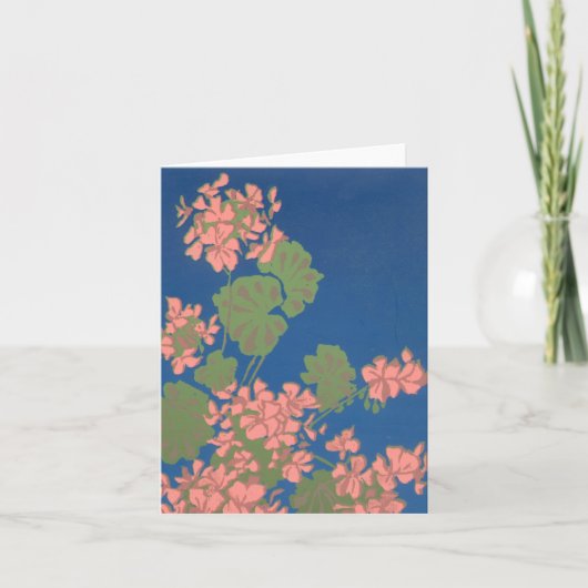 Roze Geranium Notecard Kaart (Voorkant)