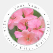 Roze Geranium Petals Labels (Voorkant)