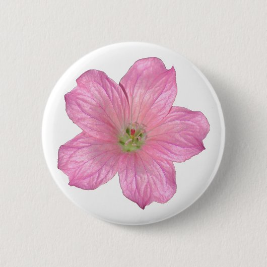 Roze Geranium Ronde Button 5,7 Cm (Voorkant)