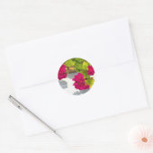 Roze Geranium Ronde Sticker (Envelop)