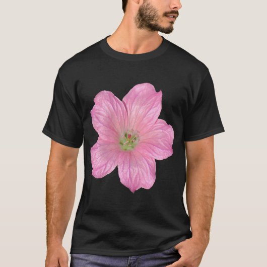 Roze Geranium T-shirt (Voorkant)