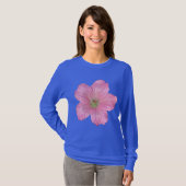 Roze Geranium T-shirt (Voorkant volledig)