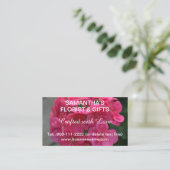 Roze Geranium Zakelijk Logo QR Code 3,5 x 2,0 Visitekaartje (Staand voorkant)