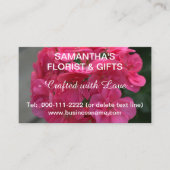 Roze Geranium Zakelijk Logo QR Code 3,5 x 2,0 Visitekaartje (Voorkant)