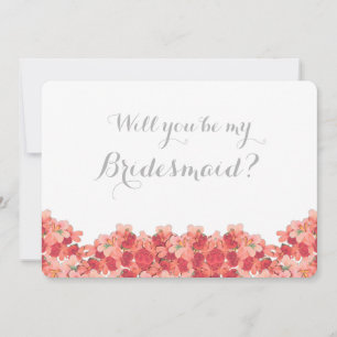 Roze Geranium zal je mijn Bridesmaid zijn Kaart