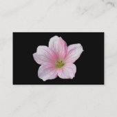 Roze geranium - zwart visitekaartje (Achterkant)