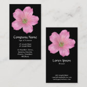 Roze geranium - zwart visitekaartje (Voorkant / Achterkant)