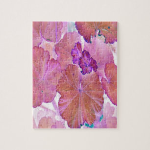 Roze geraniumbladeren legpuzzel