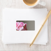 Roze geraniumbloem etiket (Insitu)