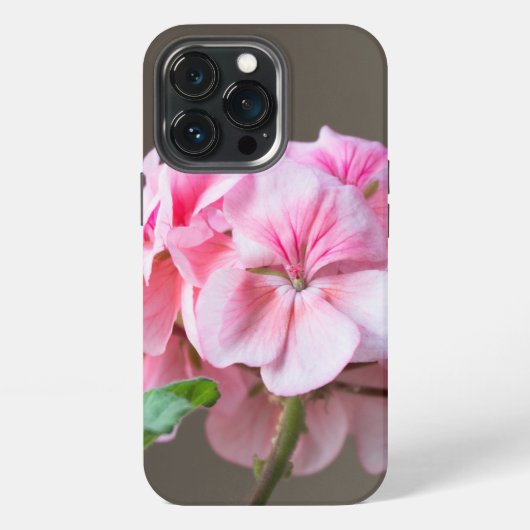 Roze geraniumbloem iPhone hoesje (Achterkant)