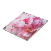 Roze geraniumbloem tegeltje (Zijkant)