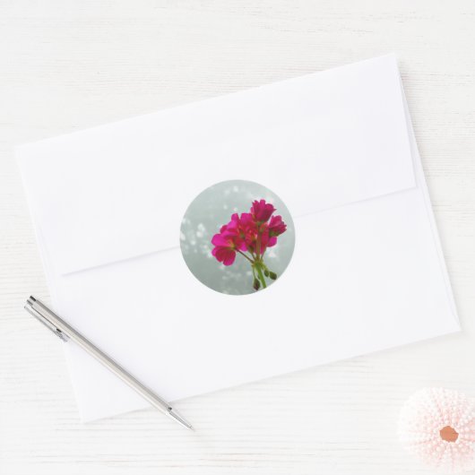 Roze Geraniums Floral Stickers (Envelop)