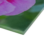 Roze geraniums glas snijplank (Hoek)
