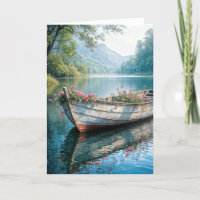 Roze geraniums in een roeiboot