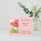 Roze Gerbena Gift Certificate (Staand voorkant)