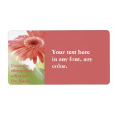 Roze Gerbena-label Etiket (Voorkant)
