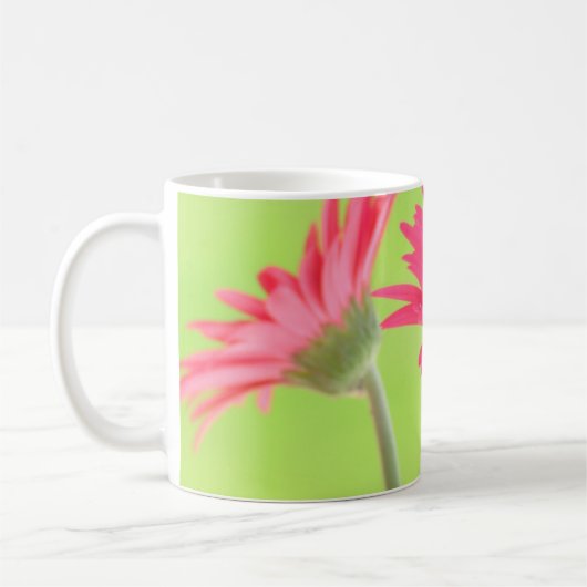 -Roze Gerber Daisies over groene Mok (Links)