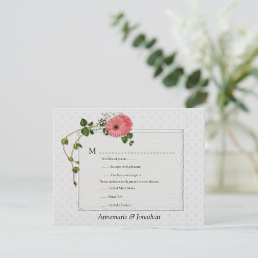 Roze Gerber Daisies RSVP (Staand voorkant)