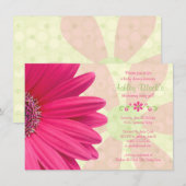 Roze Gerber Daisy Baby shower Uitnodiging (Voorkant / Achterkant)
