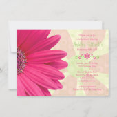 Roze Gerber Daisy Baby shower Uitnodiging (Voorkant)