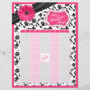 Roze Gerber Daisy Black Floral Vrijgezellenfeest B