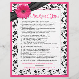 Roze Gerber Daisy Black Floral Vrijgezellenfeest G