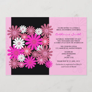 Roze Gerber Daisy Bridal Shower Kaart